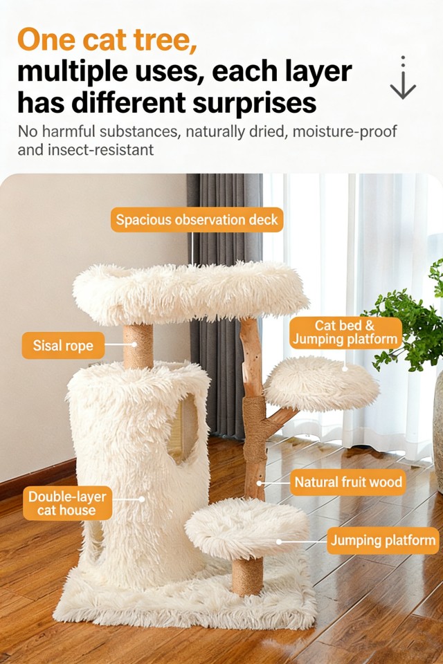 Sisal Rope Cat Scratching Post Tree