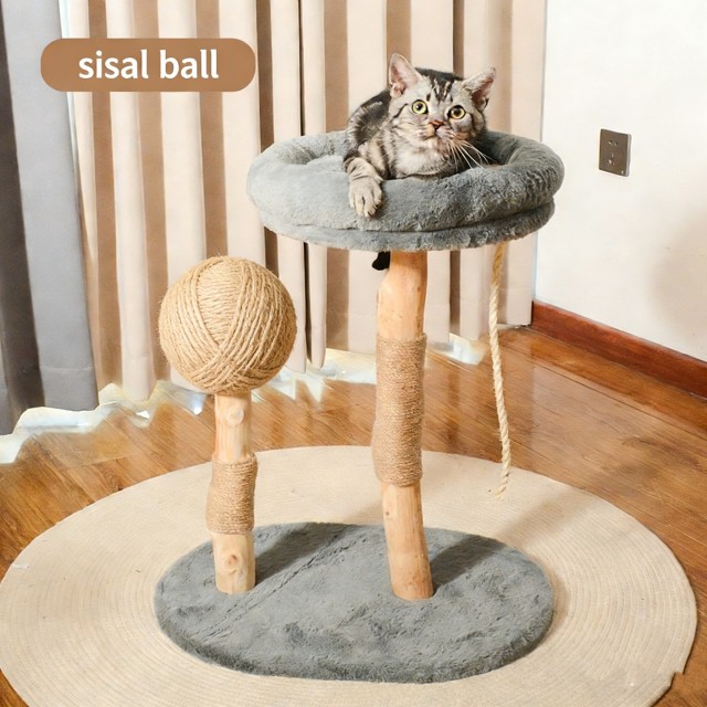 Sustainable Natural Wood Cat Tree