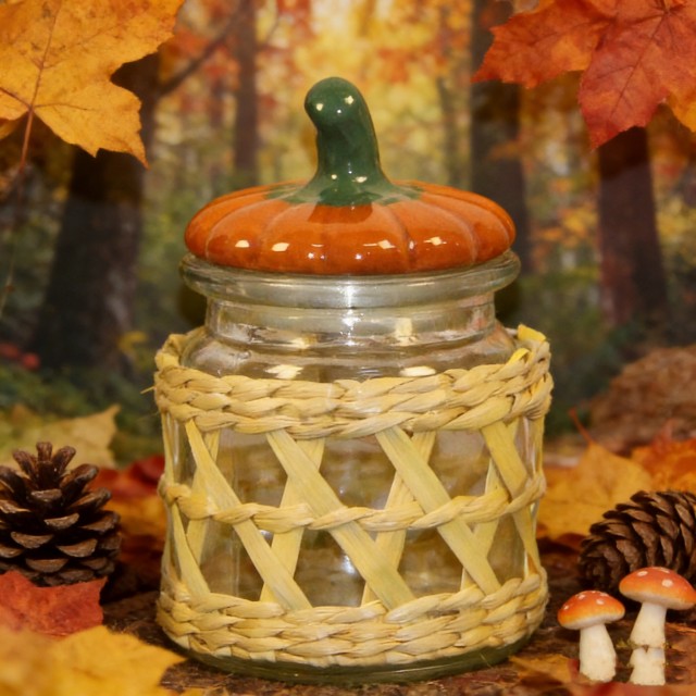 Halloween-Themed Woven Grass Bottles