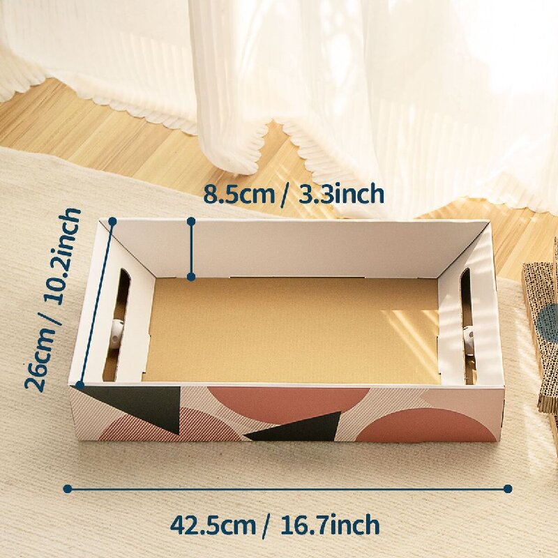 High Quality Serene Haven Corrugated Cat Scratcher with Bell Balls, Factory Price, Modern Home Decor High Quality Serene Haven Corrugated Cat Scratcher with Bell Balls, Factory Price, Modern Home Decor