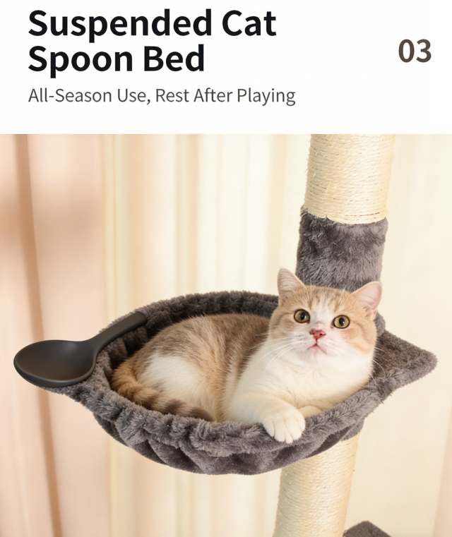 2 suspended cat spoon bed