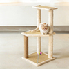3-Tier Large Basic Rattan Mat Cat Tree Eco-Friendly Climbing Tower with Sisal Posts for Indoor Cats