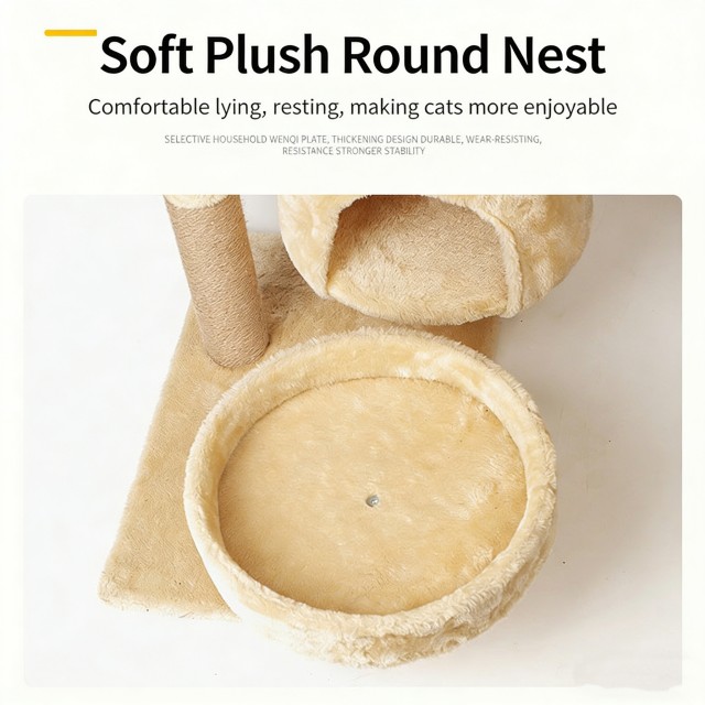 Fun Dual-Nest Cat Tree with Three Mouse Toys