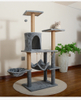 Light Gray Luxurious Multi-Functional Integrated Cat Tree with Sisal Post