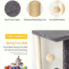 Four-Tier Luxury Cat Tree with Sisal Scratching Posts, Spring Plush Balls & Cave Condo