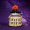 Halloween Woven Grass Glass Bottles Set (6-Pack) with Themed Ceramic Lids
