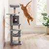 4-Tier Multi - Functional Cat Tree with Plush Nest & Hammock for Multi - Cat Families