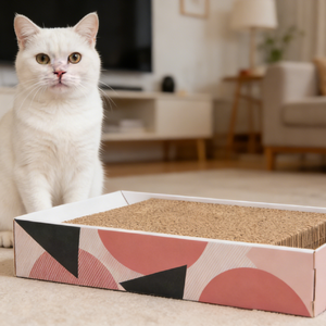 Serene Haven Corrugated Cat Scratcher with Bell Balls