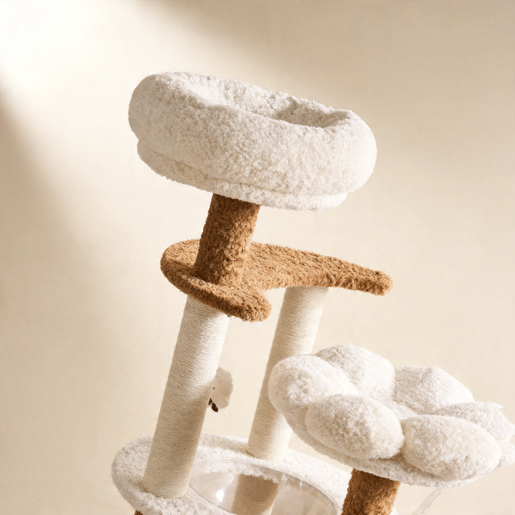 Five-Tier Plush Cat Tree With Sisal Scratching Posts And Cozy Beds