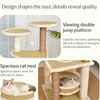 Extra Large 5-Tier Single Nest Rattan Cat Tree with Skylight, Sisal Posts & Bell Toy for Big Cats, 50KG Load-Bearing