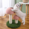 Double - Peak Mushroom Cat Tree with Artificial Lawn