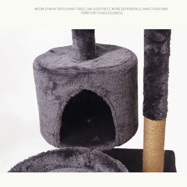 Fun Dual-Nest Cat Tree with Three Mouse Toys