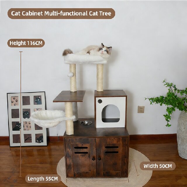 Luxury Multi-Functional Cat Cabinet Tree