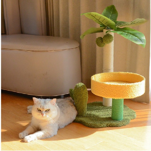 Coconut Tree And Cactus Design Multi - Functional Cat Tree Climbing Frame