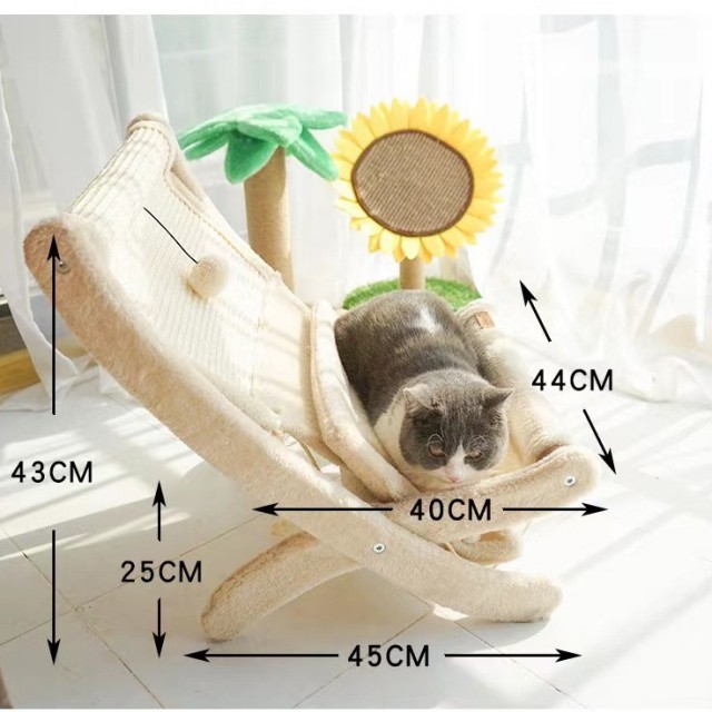 Creative Cat Lounger Tree with Scratching Posts and Plush Ball Toys