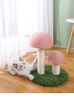 Double - Peak Mushroom Cat Tree with Artificial Lawn