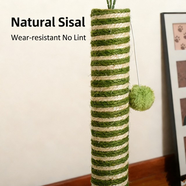 Forest-Inspired Creative Cat Tree - 98CM Tall Multi-Cat Scratching Post with Interactive Track Ball & Eucalyptus Decor