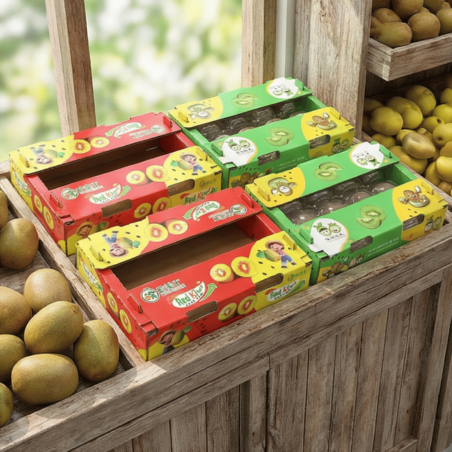 Multifunctional Stackable Kiwifruit Retail Display & Storage Packaging Box