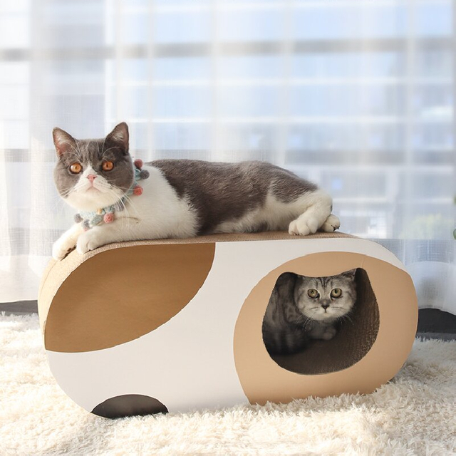 Eco-Friendly Corrugated Cat Tunnel Scratcher House