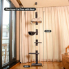 Heavy-Duty Single Post Sisal Cat Tree Floor-to-Ceiling Freestanding Design