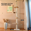 Heavy-Duty Single Post Sisal Cat Tree Floor-to-Ceiling Freestanding Design
