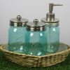 Handwoven Rush Bathroom Set with Glassware
