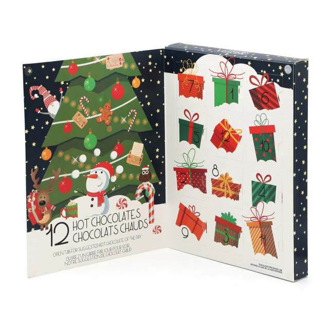 12-Day Christmas Hot Chocolate Advent Calendar Gift Box – Festive Holiday Countdown Box