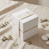 Luxury White Gold Foil Square Rigid Gift Box with Custom Band