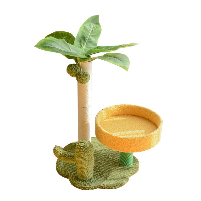 Coconut Tree And Cactus Design Multi - Functional Cat Tree Climbing Frame