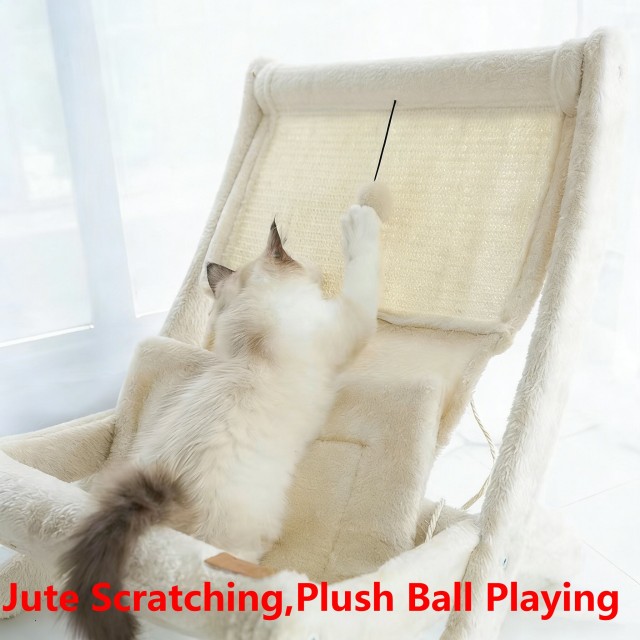 Creative Cat Lounger Tree with Scratching Posts and Plush Ball Toys