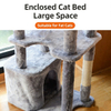 Multi-Level Luxury Cat Tree with Sisal Scratching Posts, Suspended Hammock, Enclosed Condo & Multi-Jump Platforms for Large/Multi-Cat Households