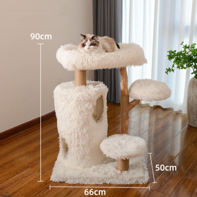 Natural Fruit Wood Nordic Cat Tree