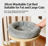 Natural Fruit Wood Cat Tree with Sisal Ball & Removable 38CM Cat Bed - Eco-Friendly Cat Tower for Large/Heavy Cats