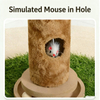 Forest-Inspired Creative Cat Tree - 98CM Tall Multi-Cat Scratching Post with Interactive Track Ball & Eucalyptus Decor