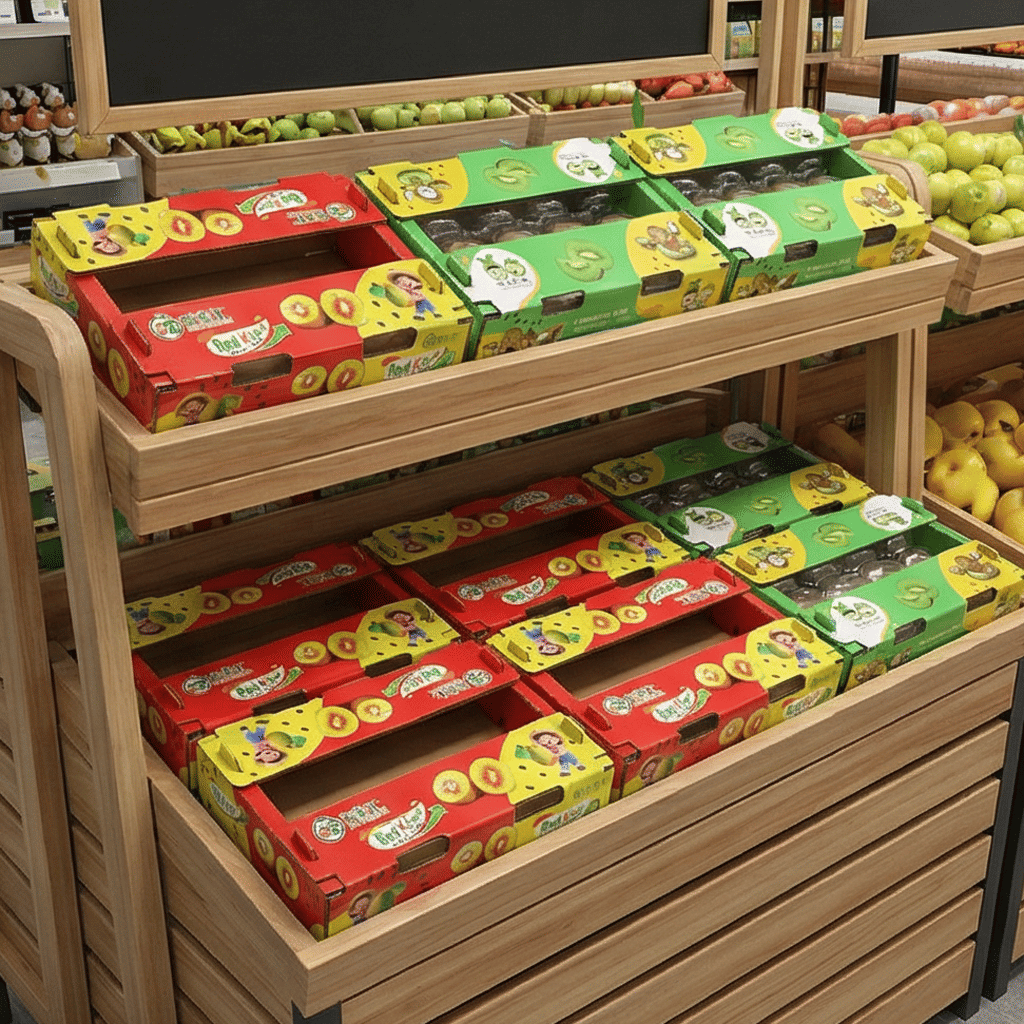 Multifunctional Stackable Kiwifruit Retail Display & Storage Packaging Box