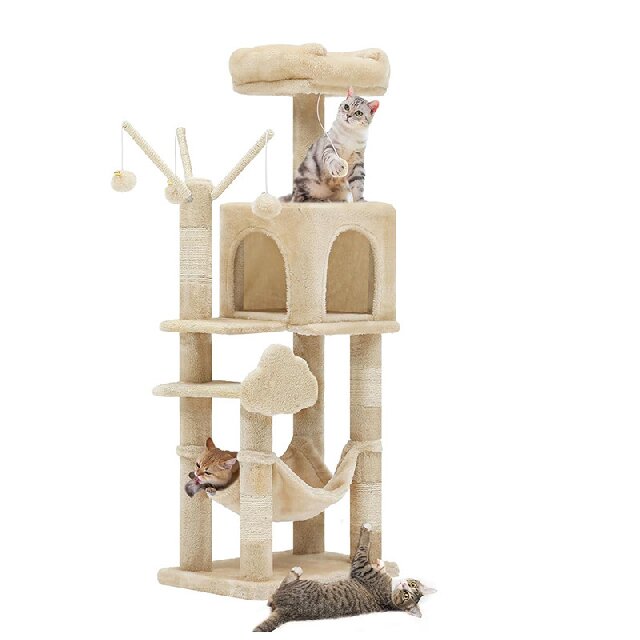 Beige Wholesale Multi-Cat Integrated Cat Tree