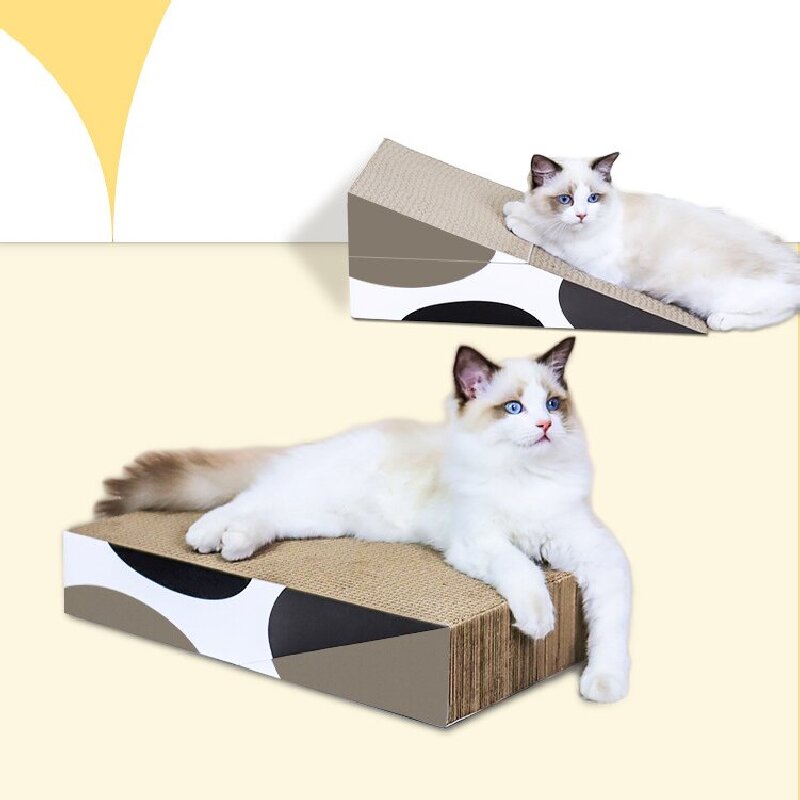 Foldable Triangular Corrugated Cat Scratcher