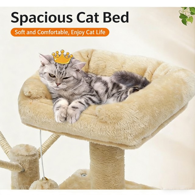 Cat Climbing Tree with Scratcher Perch and Condo