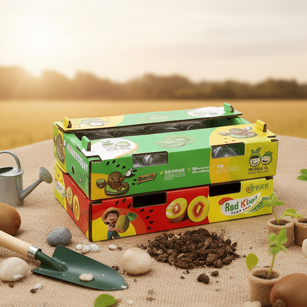 Multifunctional Stackable Kiwifruit Retail Display & Storage Packaging Box