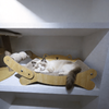 Wooden Cat Scratcher Bed With Interactive Sisal Toy