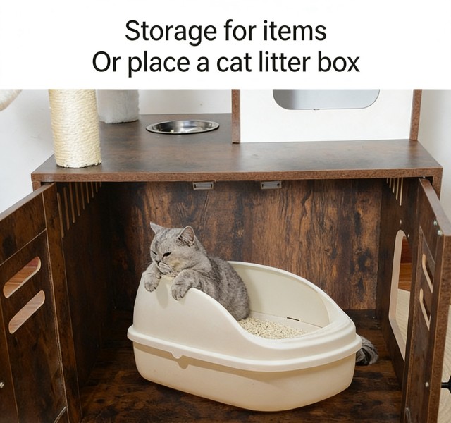 Luxury Multi-Functional Cat Cabinet Tree