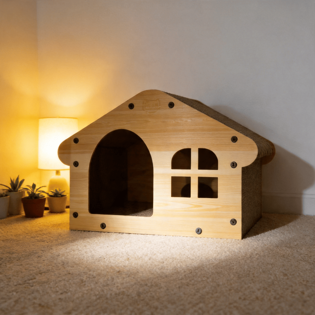 Paper Corrugated Cat House Bed With Scratching Function