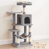 4-Tier Multi - Functional Cat Tree with Plush Nest & Hammock for Multi - Cat Families