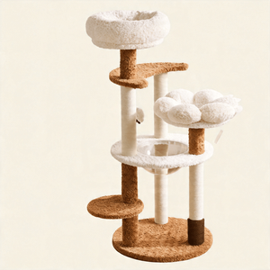 Five-Tier Plush Cat Tree With Sisal Scratching Posts And Cozy Beds