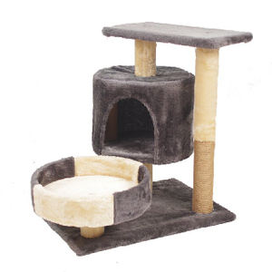 Wholesale Multifunctional Double-Cat Condo Cat Tree with Sisal Posts and Mouse Toys