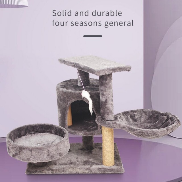 Luxury Factory Wholesale Cat Tree with Cat Post and Three Nests