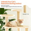 4-Tier Enlarged Rattan Mat Cat Tree with Semi-Enclosed Nest & Sisal Posts for Indoor Cats