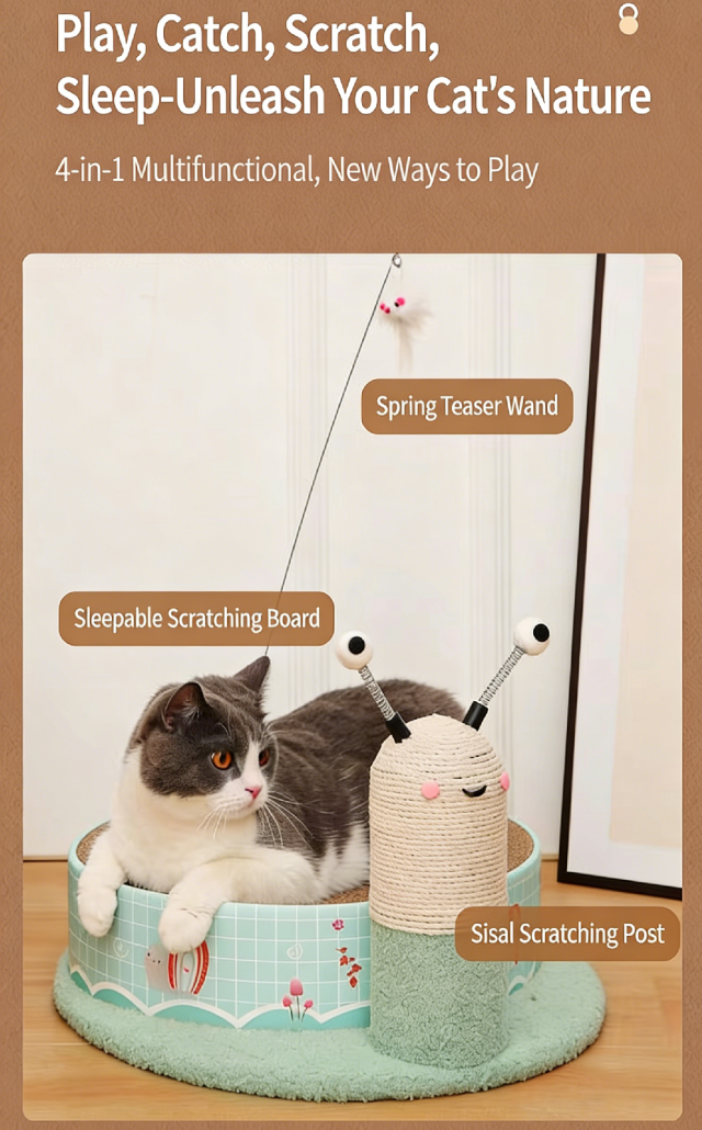 Eco-Friendly Four in One Planet Sisal Cat Scratcher