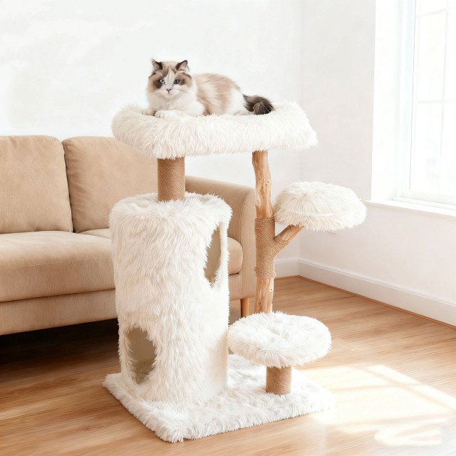 Natural Fruit Wood Nordic Cat Tree