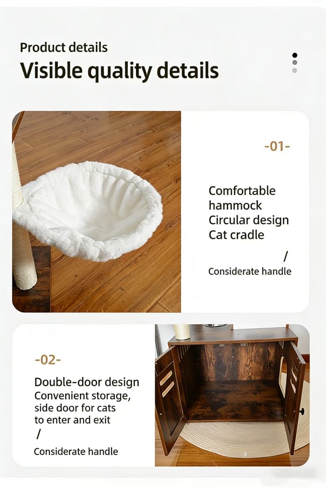 Luxury Multi-Functional Cat Cabinet Tree